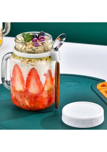 2 Adet Kulplu ve Kaşıklı Cam Kap, Cam Saklama Kavanozları, Seyahat Için Yeniden Kullanılabilir Sızdırmaz Bardaklar (Yurt Dışından) indirimleri