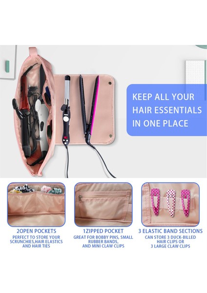 Saç Aleti Avel Çantası 2'si 1 Arada Sıcak Alet Avel Kutusu Saklama Çantası, Siyah (Yurt Dışından) modelleri