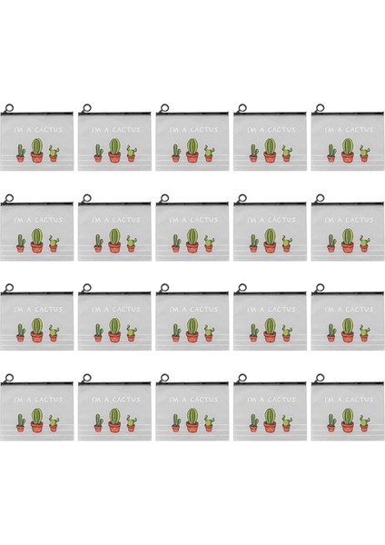 Sevimli ve Şeffaf Buzlu Kaktüs Saklama Çantası Büyük Kapasiteli Öğrenci Kırtasiye Kalem Kutusu-Şeffaf (Yurt Dışından)