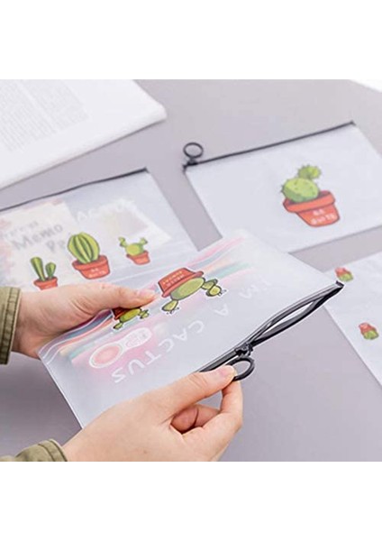 Sevimli ve Şeffaf Buzlu Kaktüs Saklama Çantası Büyük Kapasiteli Öğrenci Kırtasiye Kalem Kutusu-Şeffaf (Yurt Dışından) fiyatları