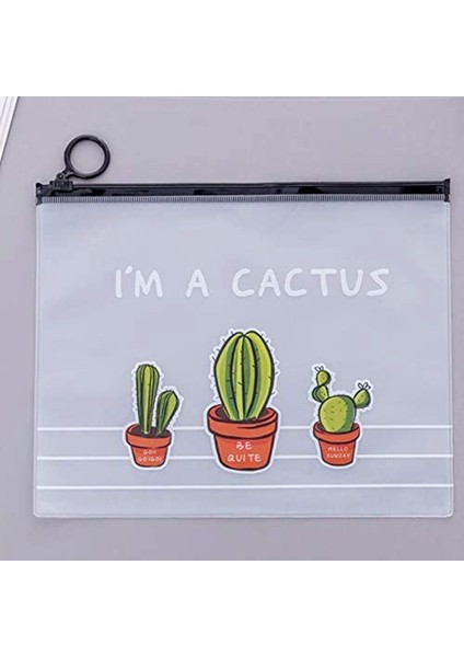 Sevimli ve Şeffaf Buzlu Kaktüs Saklama Çantası Büyük Kapasiteli Öğrenci Kırtasiye Kalem Kutusu-Şeffaf (Yurt Dışından) fırsatları