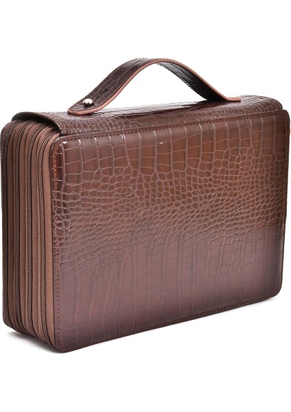 200 Delik Pu Kalem Çantası Öğrenci Kırtasiye Çantası Saklama Çantası Kahverengi (Yurt Dışından) fiyatları