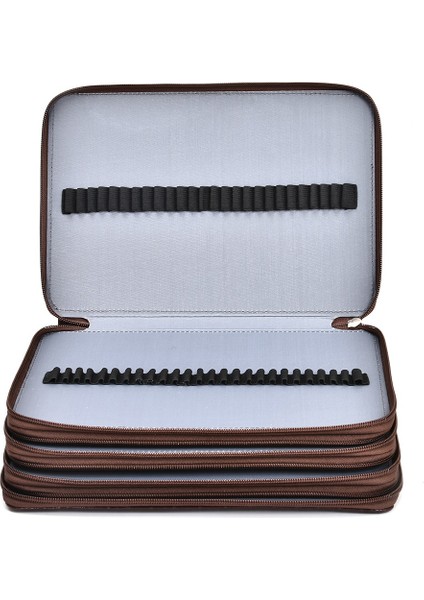 200 Delik Pu Kalem Çantası Öğrenci Kırtasiye Çantası Saklama Çantası Kahverengi (Yurt Dışından) modelleri