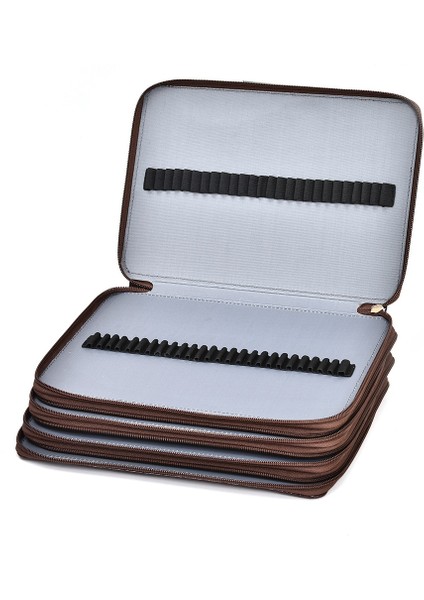 200 Delik Pu Kalem Çantası Öğrenci Kırtasiye Çantası Saklama Çantası Kahverengi (Yurt Dışından) indirimleri