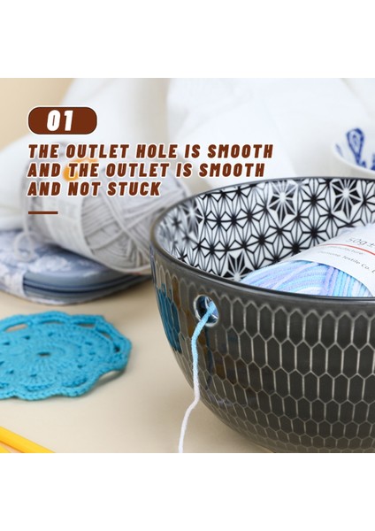 Seramik Iplik Kase Yün Saklama Çantası Iplikler Top Saklama Tığ-Siyah (Yurt Dışından) fiyatları