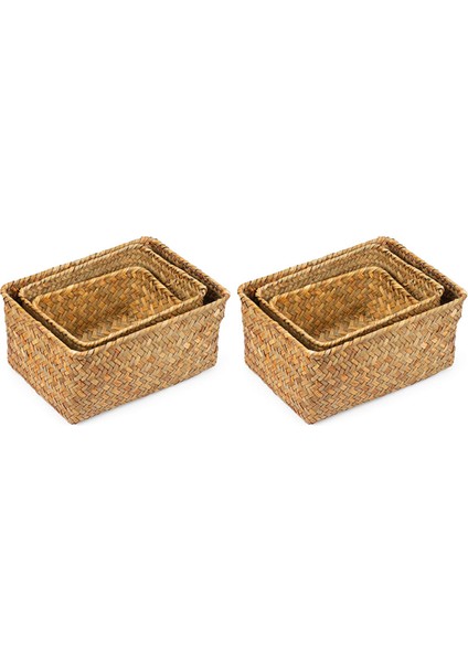 Seagr Saklama Sepeti, Çok Boyutlu El Yapımı Rattan Sh Sepetler (Yurt Dışından)