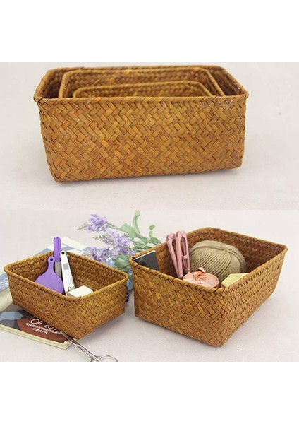 Seagr Saklama Sepeti, Çok Boyutlu El Yapımı Rattan Sh Sepetler (Yurt Dışından)