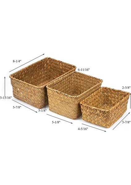 Seagr Saklama Sepeti, Çok Boyutlu El Yapımı Rattan Sh Sepetler (Yurt Dışından)