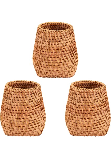 Rattan Yemek Çubukları Tüp Kova Yemek Bıçakları Çatal Organizatör C (Yurt Dışından)