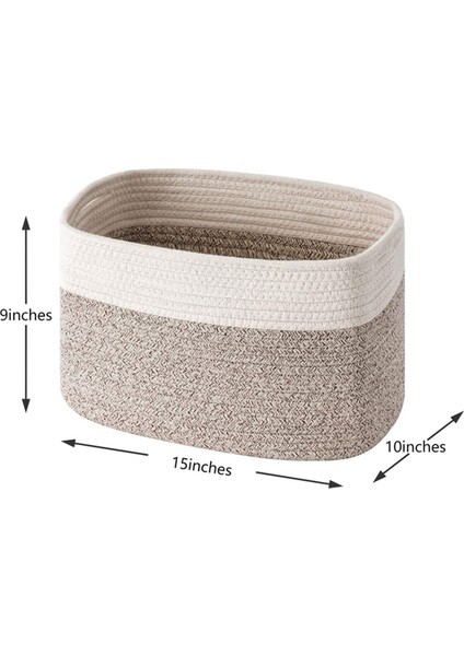 3x Pamuk Halat Saklama Sepetleri Kutusu Depolama Kare Organizatör Katlanabilir Dekoratif Dokuma Sepet Kulplu, C (Yurt Dışından) fiyatları