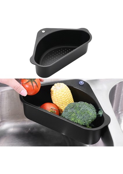 Çok Fonksiyonlu Köşe Lavabo Drenaj Raf Raf Vantuz Lavabo Drenaj Sepeti Kase Sünger Tutucu Mutfak Depolama Organizatör (Yurt Dışından) indirimleri