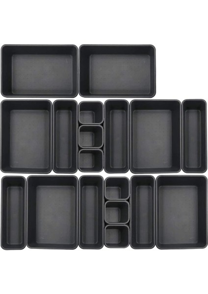 18 Paket Birbirine Çekmece Organizatör Tepsi Çok Masası Çekmece Tepsi Organizatör Mutfak Banyo Ofis Yatak Odası Için (Yurt Dışından)