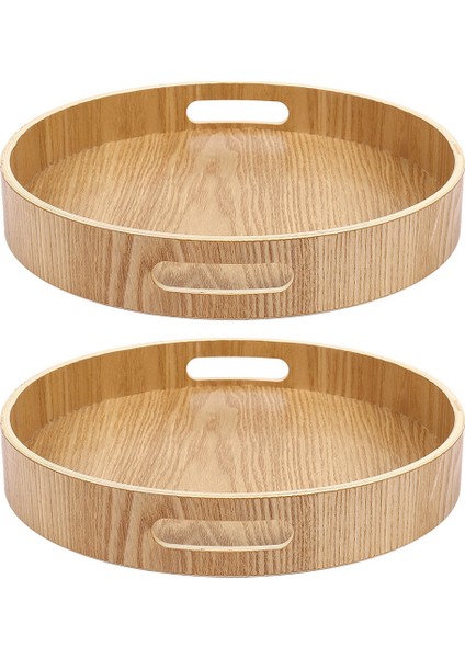Yuvarlak Servis Bambu Ahşap Ay Kulp Saklama Ay 2 (Yurt Dışından)