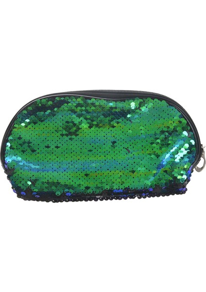 Denizkızı Payet Kalem Kutusu Kozmetik Para Kesesi Saklama (Yeşil + Siyah) (Yurt Dışından)
