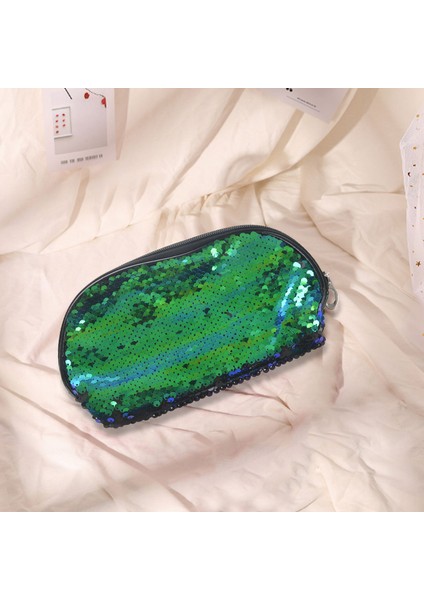 Denizkızı Payet Kalem Kutusu Kozmetik Para Kesesi Saklama (Yeşil + Siyah) (Yurt Dışından) fiyatları