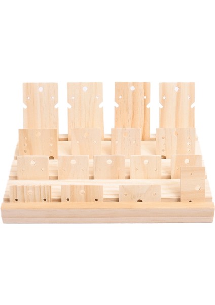 Ahşap 3 Yuvalı Plaka Ekran Küpe Sh Saklama Takı Rafı L (Yurt Dışından)