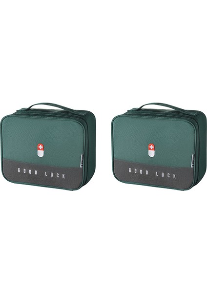 2x Taşınabilir Saklama Çantası Çok Fonksiyonlu Kit Yeşil (Yurt Dışından)