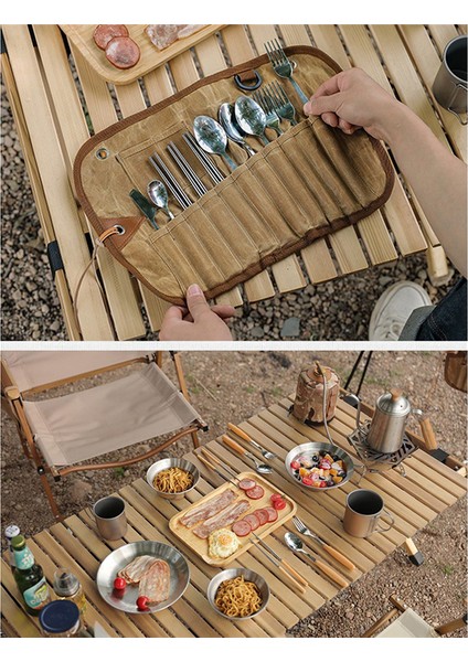 Barbekü Için Kamp Çatal Bıçak Takımı Açık Sofra Saklama Çantası (Yurt Dışından) modelleri