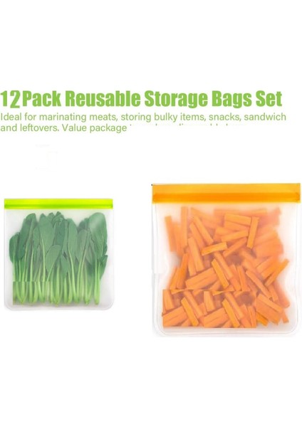 Yeniden Kullanılabilir Saklama Torbaları - 12'li Paket Sızdırmaz Dondurucu Çantalar Seyahat Için Ücretsiz Yeniden Kullanılabilir Dondurucu Çantalar (Yurt Dışından) modelleri