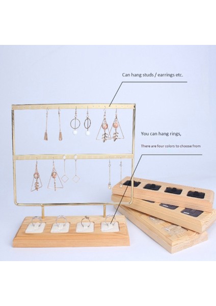 2 Katmanlı Ahşap Küpe Takı Organizatör Ekran Tutucu Pamuk Beyaz (Yurt Dışından) fırsatları