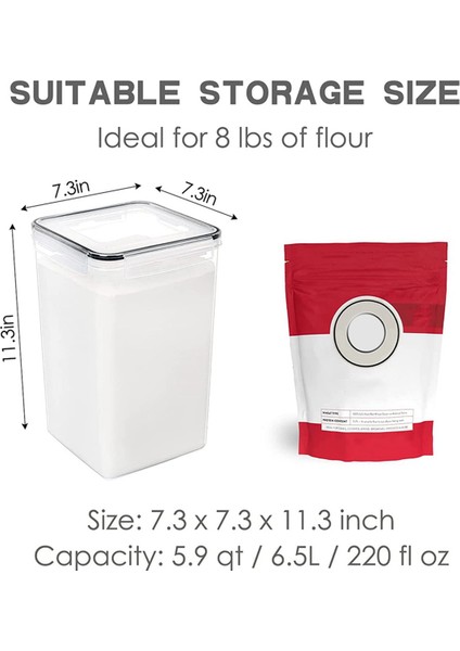 2pcs Gıda Saklama Kapları, Kapaklı Hava Geçirmez 6,5l, Kuru Gıda Için (Yurt Dışından) fırsatları