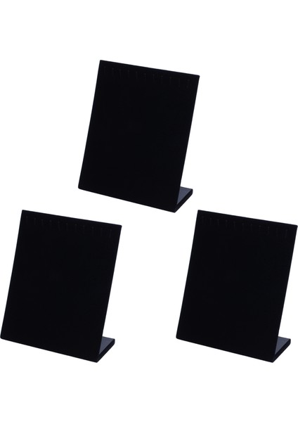 3x 11 Kanca Kadife Takı Raf Organizatör Tutucu Ekran, Siyah (Yurt Dışından)