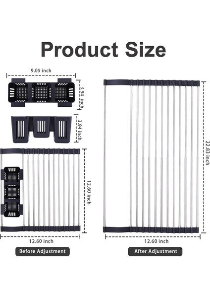 Katlanabilir Çok Fonksiyonlu Bulaşık Kurutma Rafı Mutfak Organizatör Depolama (Yurt Dışından) fiyatları