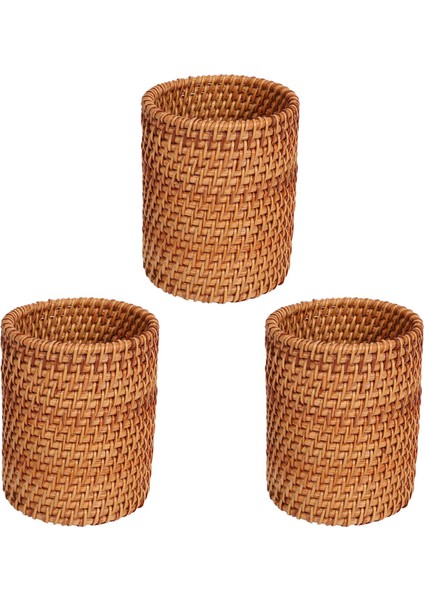 Rattan Yemek Çubukları Tüp Kova Yemek Bıçakları Çatal Organizatör A (Yurt Dışından)