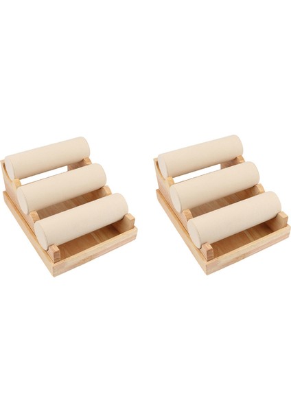 Ahşap 3 Katmanlı Takı Ekran Depolama Kolye Bileklik Organizatör Beyaz (Yurt Dışından)