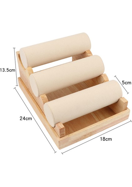 Ahşap 3 Katmanlı Takı Ekran Depolama Kolye Bileklik Organizatör Beyaz (Yurt Dışından) fiyatları