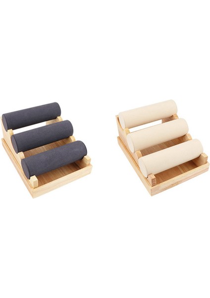 Ahşap 3 Katmanlı Takı Ekran Depolama Kolye Bileklik Organizatör Beyaz (Yurt Dışından) modelleri