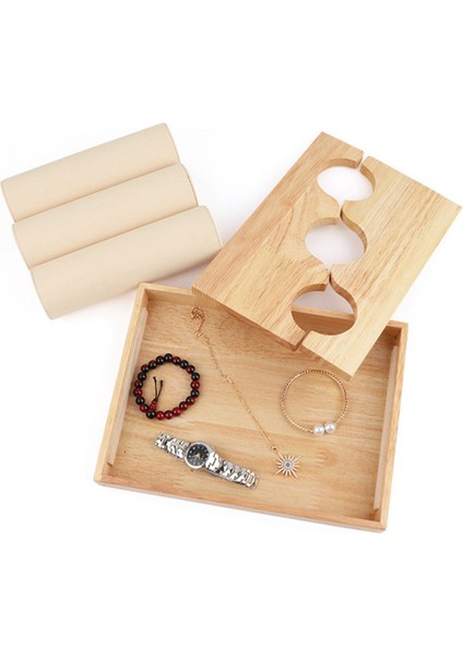 Ahşap 3 Katmanlı Takı Ekran Depolama Kolye Bileklik Organizatör Beyaz (Yurt Dışından) indirimleri