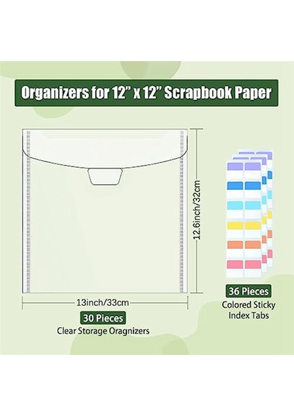 Karalama Defteri Kağıdı Depolama Organizatörü, 12 x 12 Inç Karalama Defteri Kağıdı Için (Yurt Dışından)