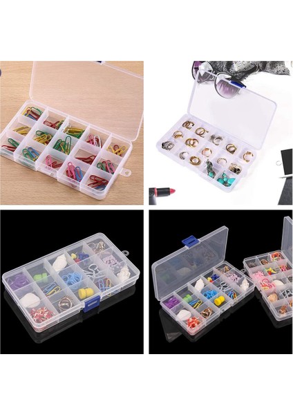 Plastik Organizatör Kutusu, Takı Mücadele Için 4 Paket Şeffaf Boncuk Organizatör Küpe Craft Boncuk (15 Izgaralar) (Yurt Dışından) fırsatları