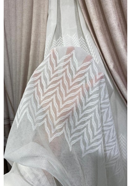 Dantel Çağla (1/3 Sık Pile) Ekru Tül Perde indirimleri