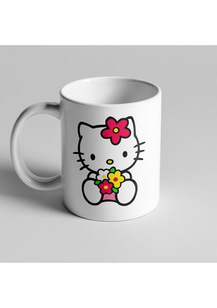 Hello Kitty Çiçekli Kupa Seramik Kahve Mug fiyatları