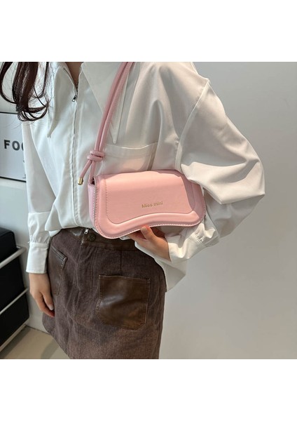 Basit Dokulu Koltuk Altı Çantası Kadın Çok Yönlü Moda Omuz Crossbody Çanta (Yurt Dışından)