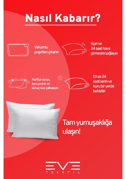 8 Adet Micro Silikon Elyaf Nonwoven Yıkanabilir Antialerjik Ev ve Hotel Yastık 50 x 70 cm 700 gr