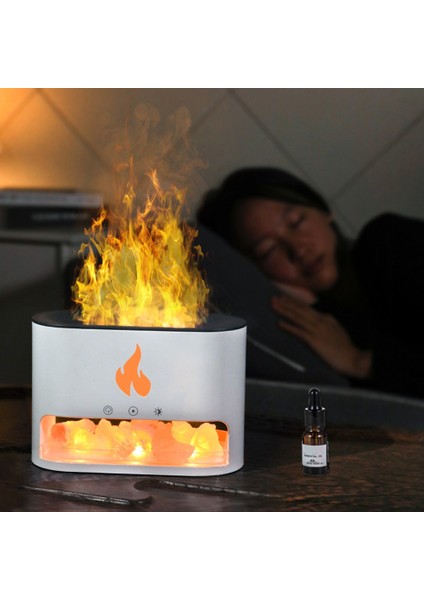 Alev Lambası Aromaterapi Uçucu Yağ Difüzörü USB Elektrikli Ultrasonik Serin Sisli Hava Nemlendirici Işık Beyaz (Yurt Dışından) modelleri