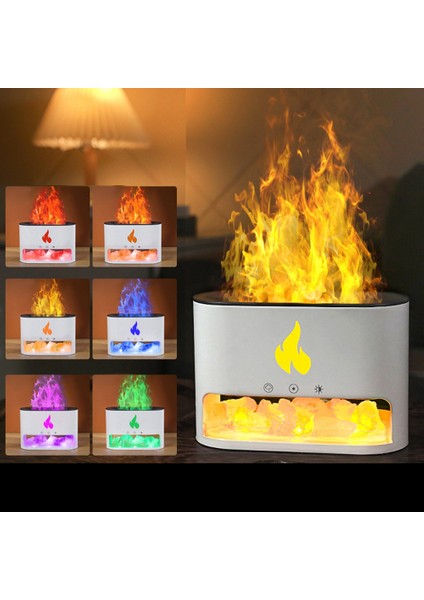 Alev Lambası Aromaterapi Uçucu Yağ Difüzörü USB Elektrikli Ultrasonik Serin Sisli Hava Nemlendirici Işık Beyaz (Yurt Dışından) indirimleri