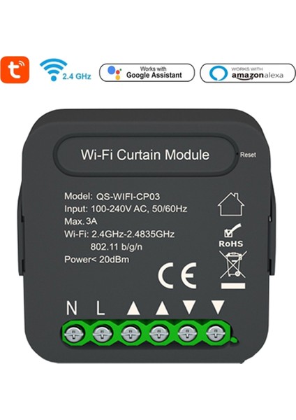QS-WIFI-CP03 Tuya Wifi Perde Anahtar Modülü Panjur Panjur Motoru Akıllı Uzaktan Kumanda Ses Kontrolü (Yurt Dışından) fiyatları