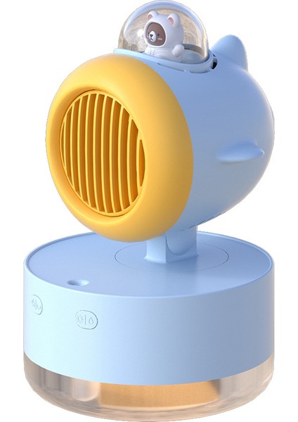 Taşınabilir Sprey Soğutma Fanı USB Mini Fan Masaüstü Türbini Soğuk Hava Nemlendirme Sprey Fan Çok Fonksiyonlu Gece Lambası-A (Yurt Dışından)