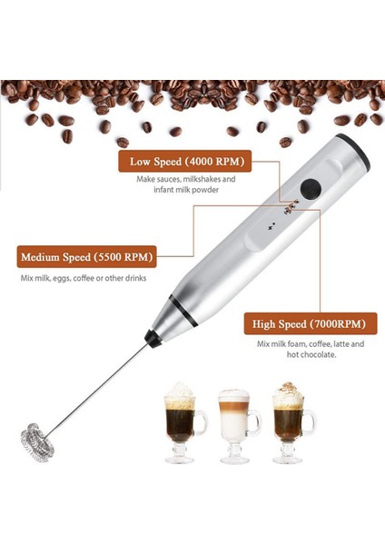 Elektrikli Süt Köpürtücü El Kablosuz Blender USB Mini Kahve Makinesi Çırpma Mikser Cappuccino Krem Yumurta Gıda Blender B (Yurt Dışından)