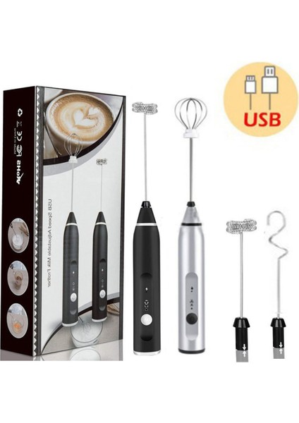Elektrikli Süt Köpürtücü El Kablosuz Blender USB Mini Kahve Makinesi Çırpma Mikser Cappuccino Krem Yumurta Gıda Blender B (Yurt Dışından)