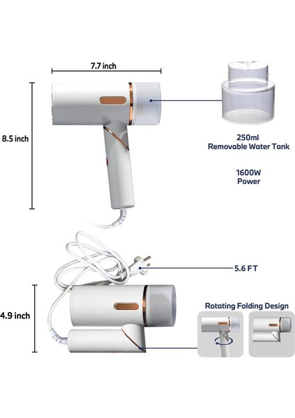 1600 W Güçlü Konfeksiyon Vapuru Taşınabilir Hızlı Isı Buharlı Ütü Ütü Makinesi Ev Seyahat Için Ab Tak (Yurt Dışından)