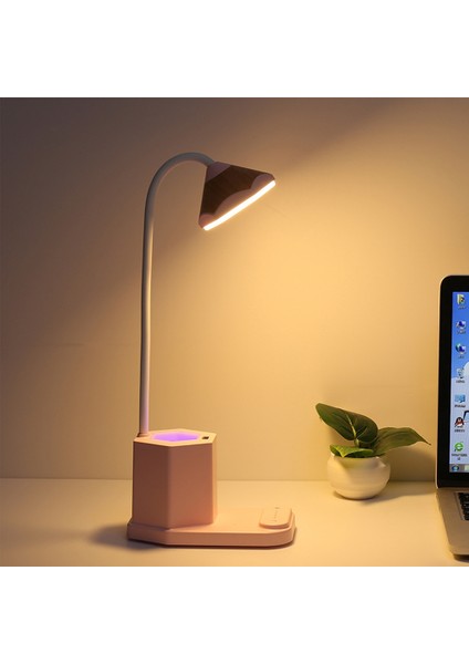 LED Şarj Edilebilir Dokunmatik Kısılabilir Kalem Konteyner Masa Lambası Katlanabilir Masa Lambası Ev Okuma Çalışması Için 3 Seviyeli Pembe (Yurt Dışından) modelleri