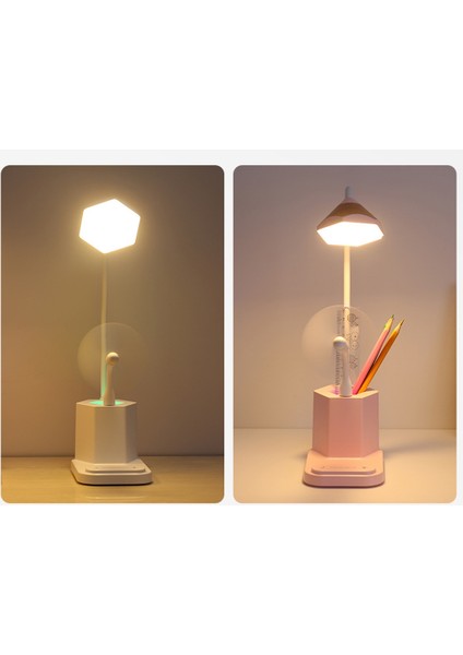 LED Şarj Edilebilir Dokunmatik Kısılabilir Kalem Konteyner Masa Lambası Katlanabilir Masa Lambası Ev Okuma Çalışması Için 3 Seviyeli Pembe (Yurt Dışından) fırsatları