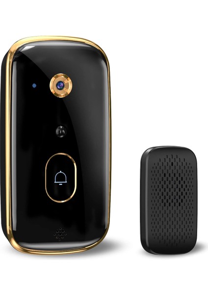 2.4g Wifi Kablosuz Kapı Zili Kamerası, Hareket Sensörü, 2 Yönlü Ses, Gece Görüşü, Canlı Ekran, Ios ve Android ile Uyumlu (Yurt Dışından)