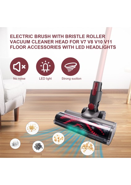 V7 V8 V10 V11 Için Kıl Rulolu Motorlu Fırça Süpürge Kafası LED Farlı Zemin Aparatı (Yurt Dışından) indirimleri