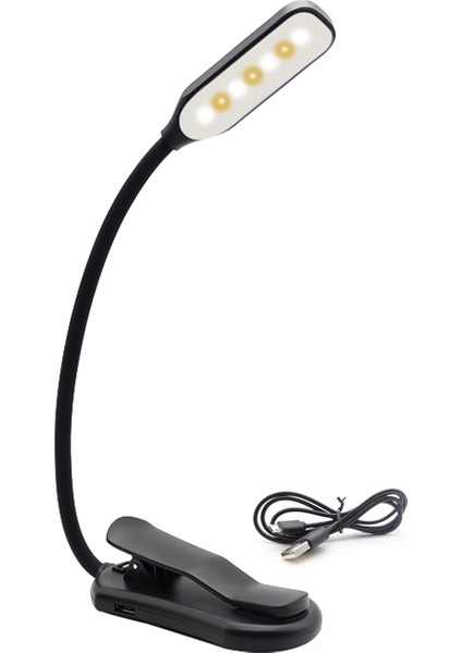 Şarj Edilebilir Kitap Işığı Mini 7 LED Okuma Işığı 3 Seviyeli Sıcak Soğuk Beyaz Esnek Kolay Takılabilen Lamba Okuma Gece Okuma Lambası (Yurt Dışından)